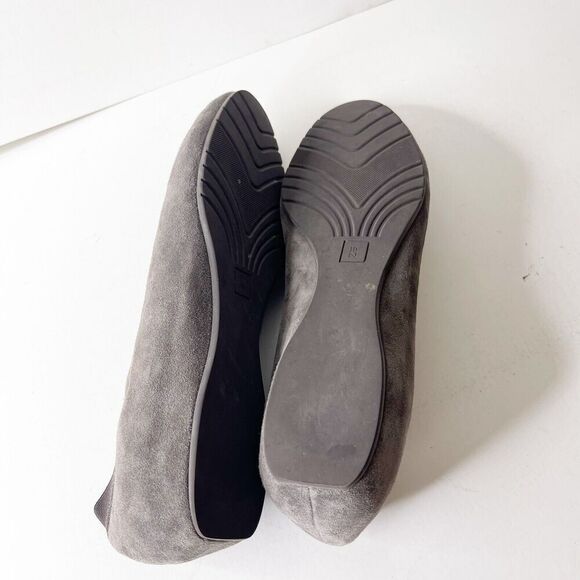 Van Eli 10N Gray Suede Flats Narrow Stretch Cushioned Slip On Shoes Leather - Picture 9 of 9